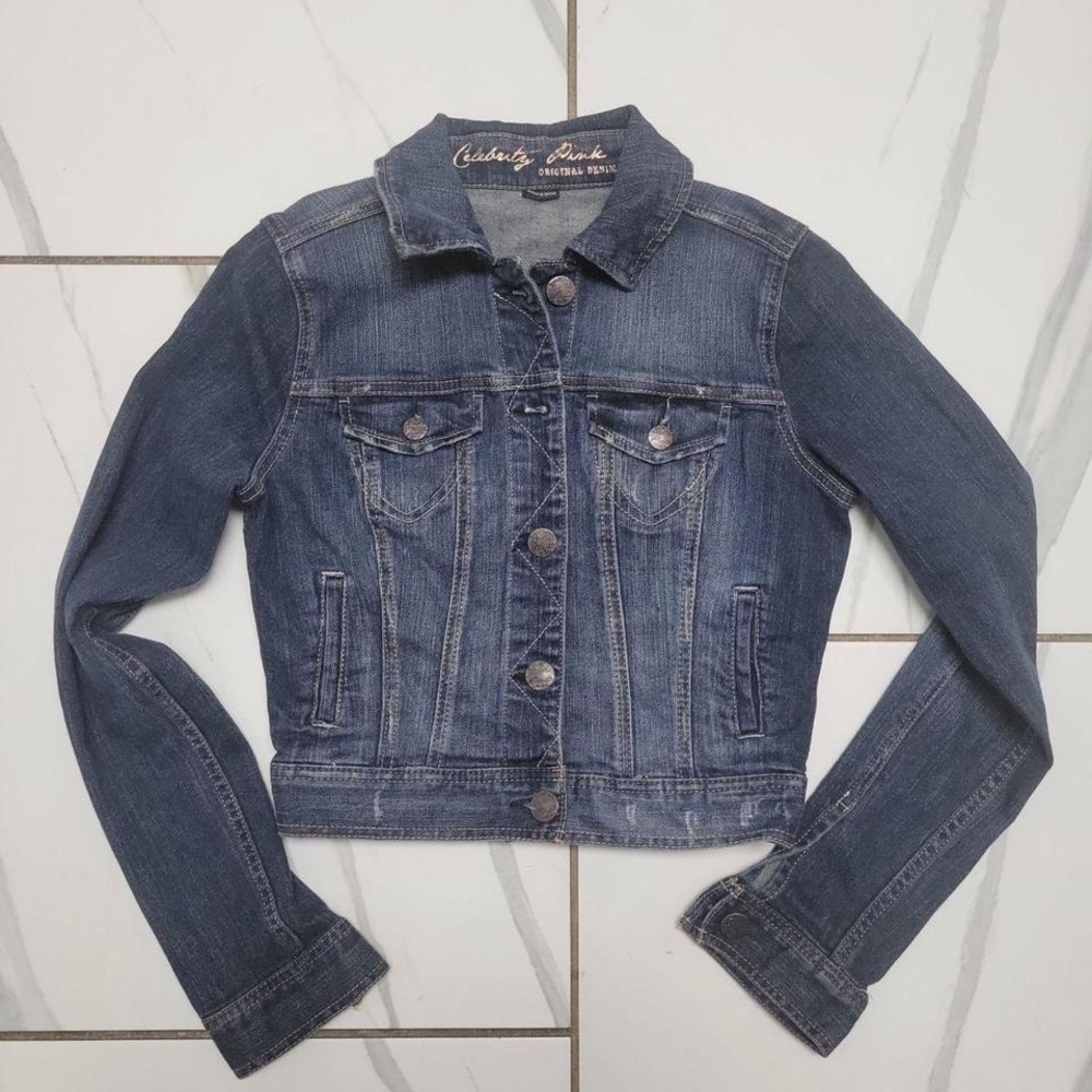 Vintage y2k stretchy denim jacket by Celebrity Pink Small